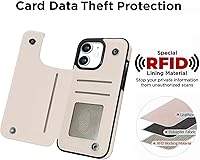 Vista 3 de uCOLOR Funda de piel con tapa para iPhone 11, para mujeres y niñas, con tarjetero y función atril, diseño de mármol, compatible con iPhone 11 de 6.1