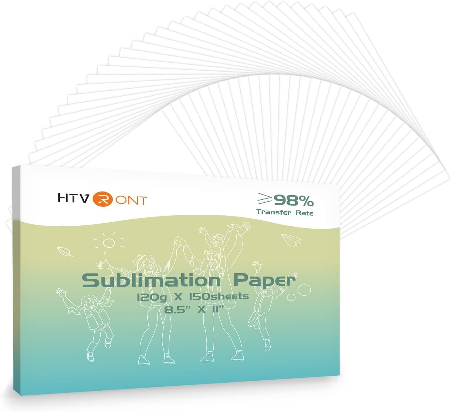 HTVRONT Sublimation Paper 8.5 x 11 inches 216x 280 cm- 150 Sheets Sublimation Paper 120g Compatible with Sublimation Printer Ink Heat Press