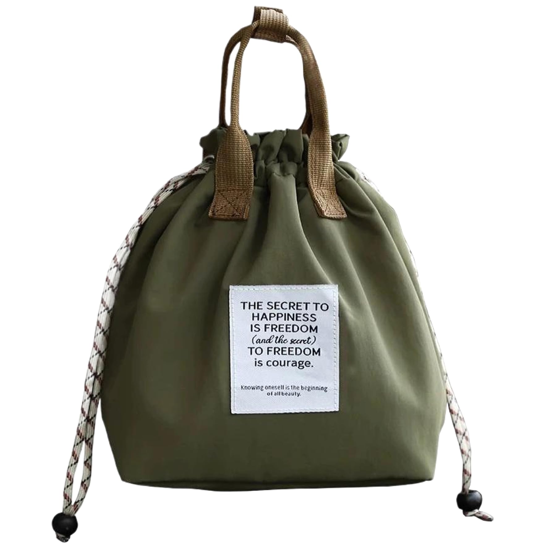 Lunch Bag Japanese Style Portable Insulated Lunch Bag with Drawstring Closure & Mesh Pocket Triple-Layer Insulation Large Capacity & Lightweight, Insulated