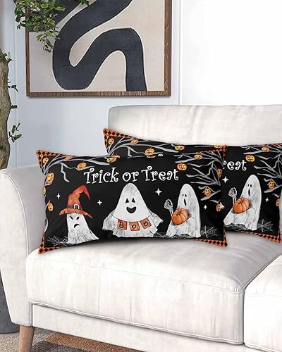 Miniatura 2 de Fundas de almohada de Halloween tamaño King, fundas de almohada suaves decorativas para sofá de cuerpo largo, funda de cojín lumbar con cierre de