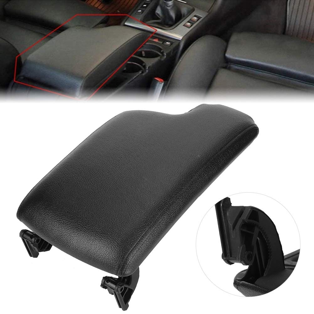 Qiilu Couvercle de boîte d'accoudoir de Voiture, 51169134486 Couvercle de Couvercle de boîte Centrale d'accoudoir de Console Avant adapté pour E90 E92 série 3 2005-2012(Noir)