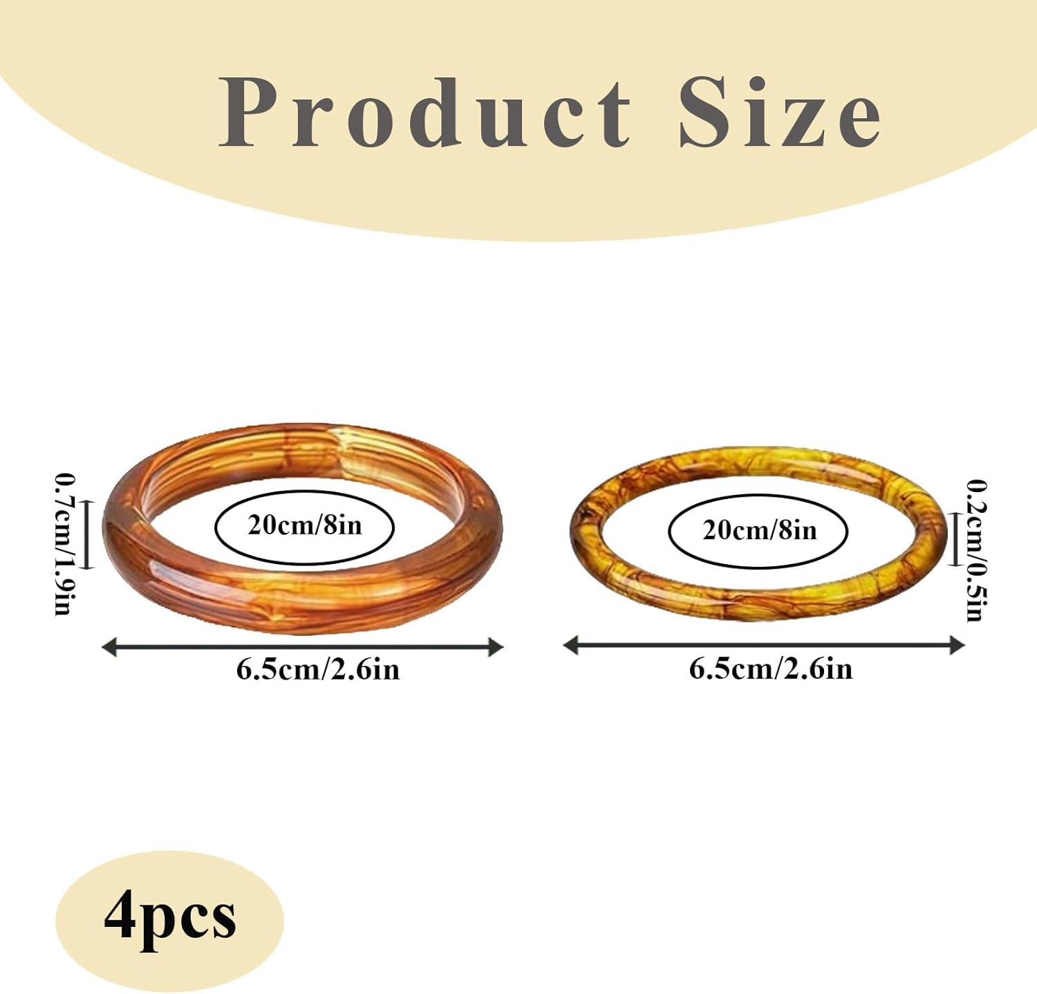 4 Pcs Chunky Acrylic Bangles Breacelets for Women, Boho Plus Size Bracelets Plastic Bangle Bracelets Punk Bangle Geometric Wide Bracelets Valentines Jewelry Gifts - Image 2