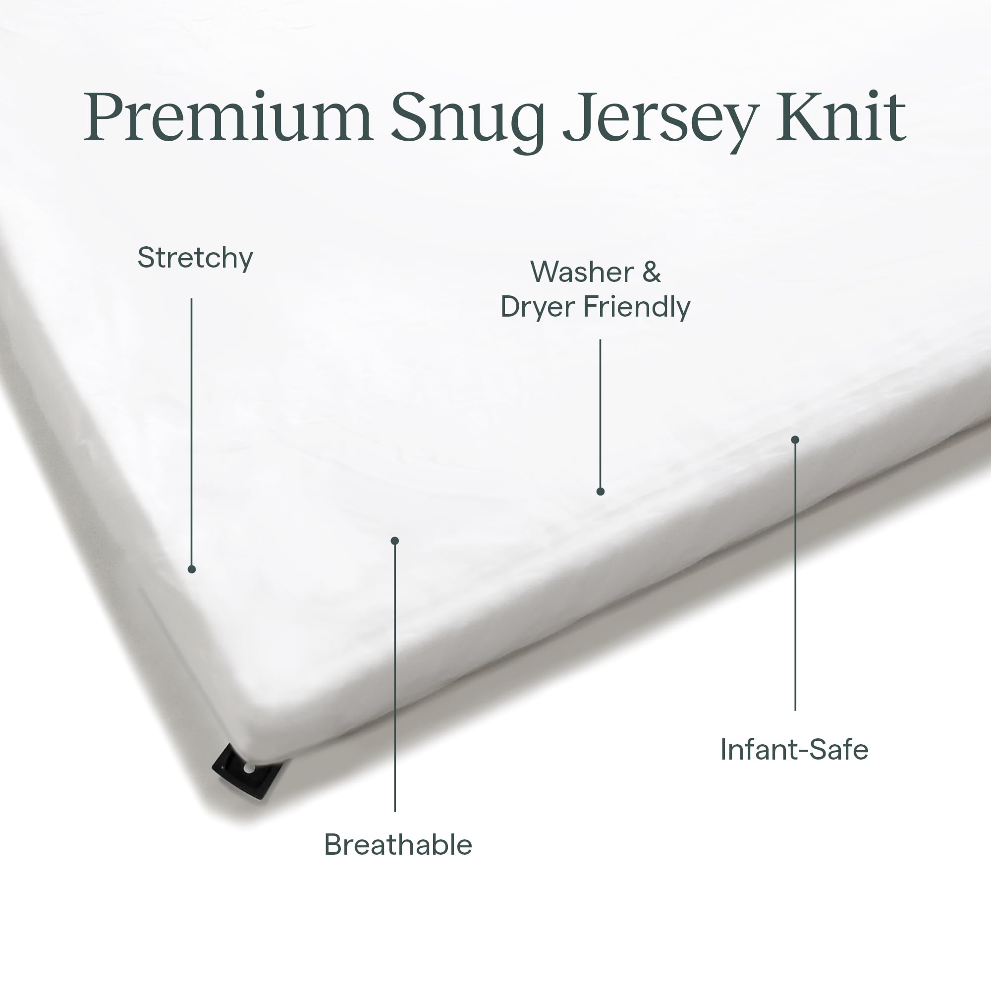 GUAVA FAMILY - Lotus Crib 100% Cotton Fitted Sheet | Perfect, Manufacturer-Approved Fit, Soft & Safe for Infants, Baby and Toddlers, Unisex, Boys & Girls (White)