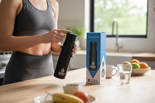 Miniatura 4 de AquaSync - Botella de agua inteligente autolimpiante de acero inoxidable de 17 onzas con pantalla de luz y temperatura UV-C