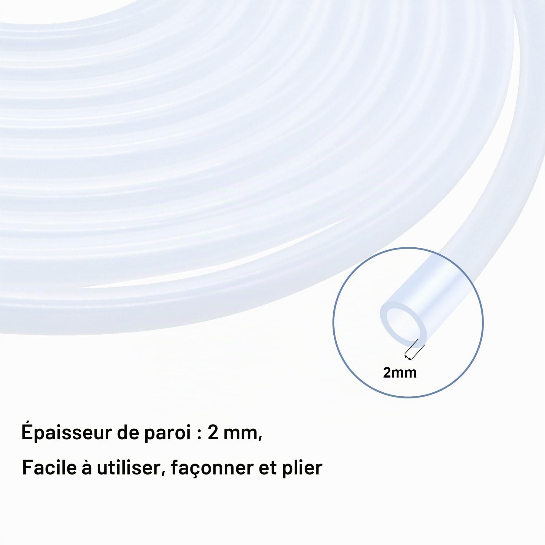 Tuyau flexible en silicone transparent de qualité alimentaire pour transfert de pompe, aquarium - 12 mm x 16 mm OD - 4,5 m
