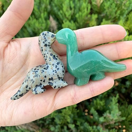 Miniatura 9 de YGLINE Talla de dinosaurio de piedras preciosas pequeñas,Figura animal de cristal,Estatua de piedra curativa de Reiki