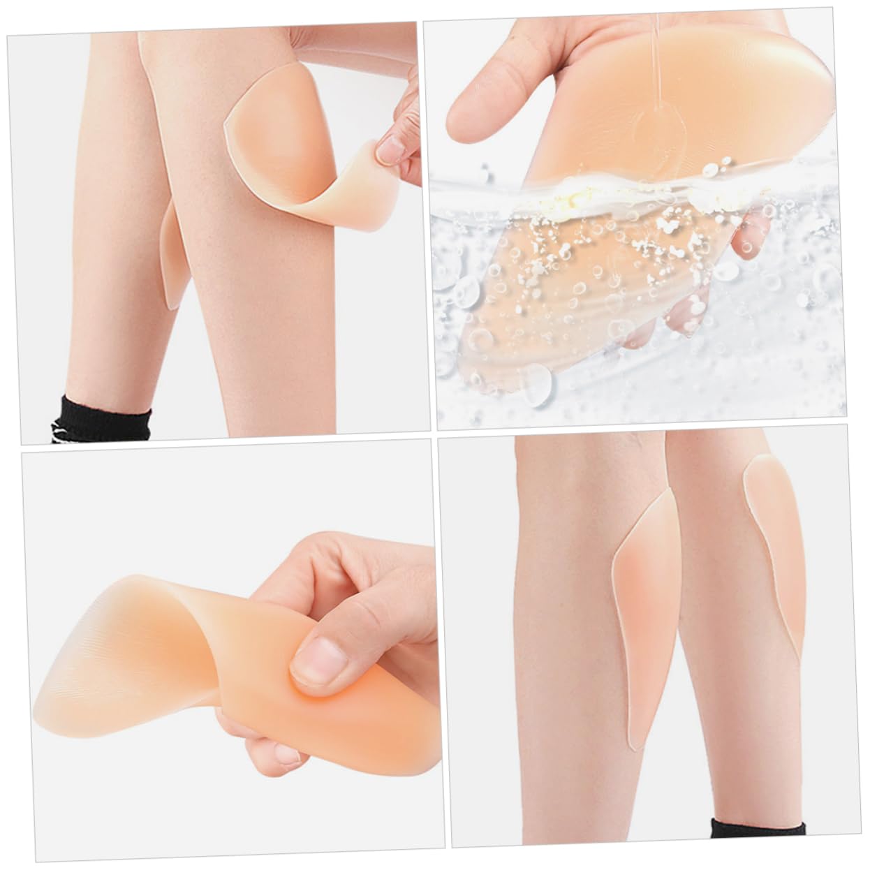 Silicone Thigh Shaping Pads Non-Slip Adhesive Leg Support for Women Comfort Correction Sleeves for Crooked Legs Enhancing Self-Adhesive Gel Pads