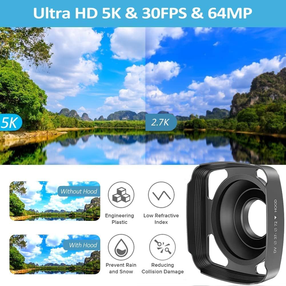 Comparison of 5K and 2.7K video quality from the camcorder