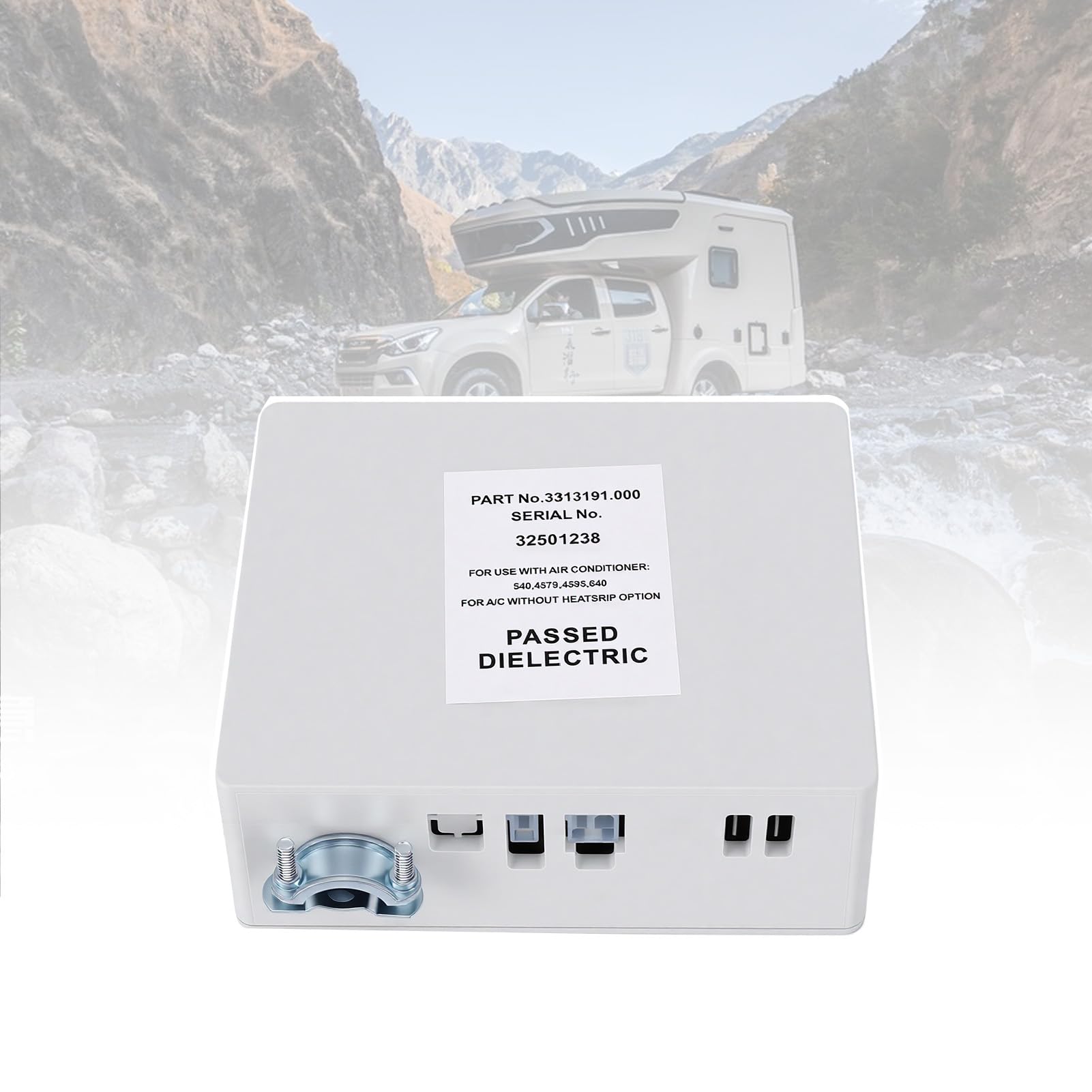 banapoy 3316230.000 Zestaw Termostatu ściennego do Jednostrefowego RV ze skrzynką przekaźnikową, Cyfrowy Termostat ścienny z Wyświetlaczem Heat Cool, do Klimatyzatorów