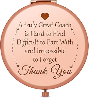 Coach Thank You Gifts Basketball Coach Gifts Rose Gold Compact Mirror Football Swimming Volleyball Coach Retirement Gifts for Coach Appreciation Gifts for Coach Birthday Christmas Thanksgiving Gifts