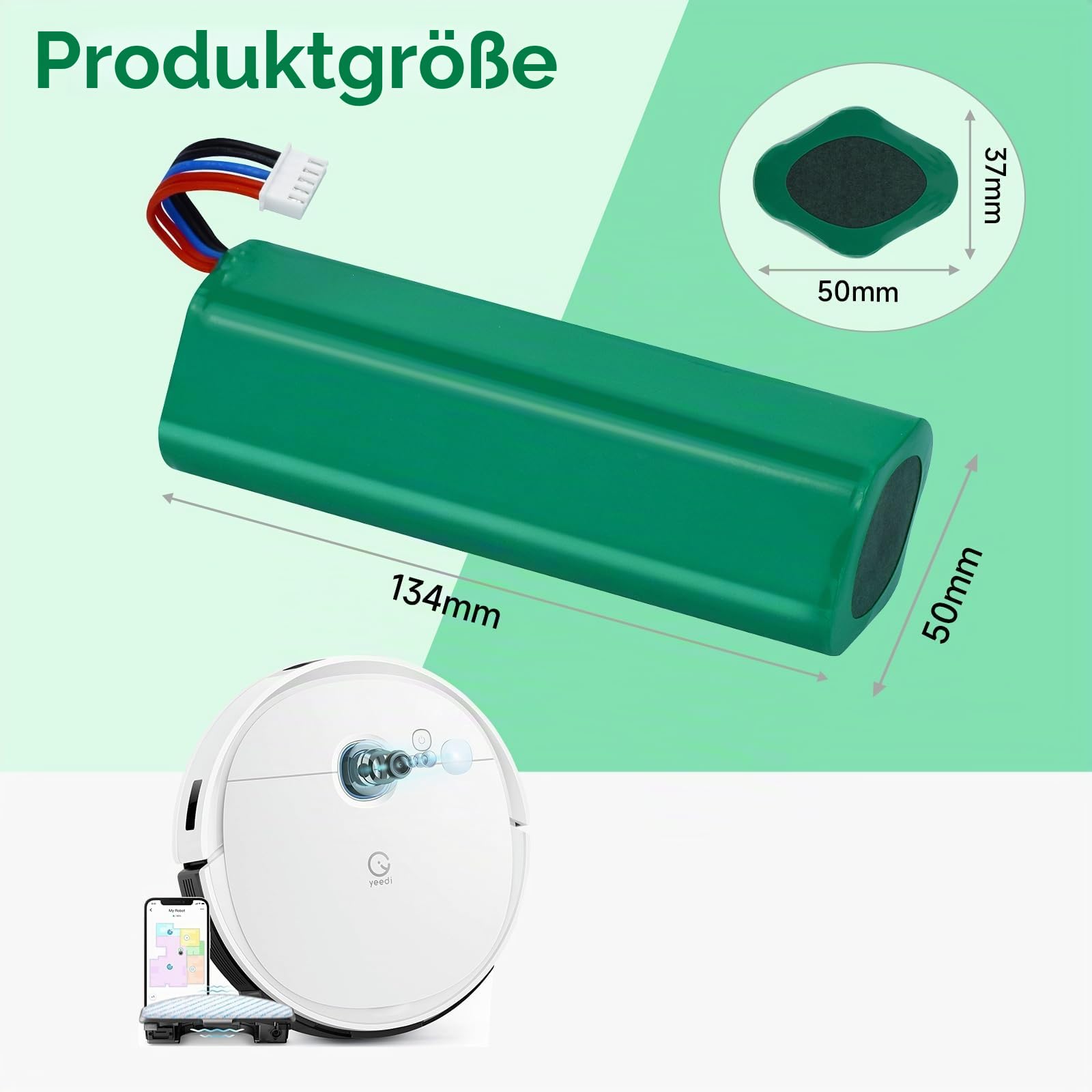 CITYORK Li-ion 6500mAh Ersatz Akku für Yeedi Vac 2 pro/Vac 2/Vac max, Akku für Ecovacs Deebot Ozmo 950, Ozmo 950 DX9G Staubsauger Roboter Ersatzakku