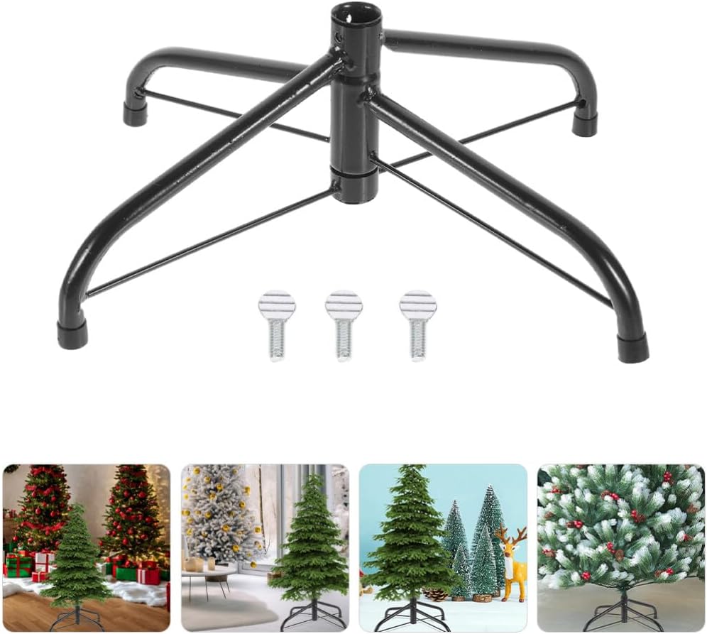 MAGICLULU Iron Christmas Tree Stand Base Sturdy Support for Artificial Trees Easy Installation Decorative Design Festive Atmosphere