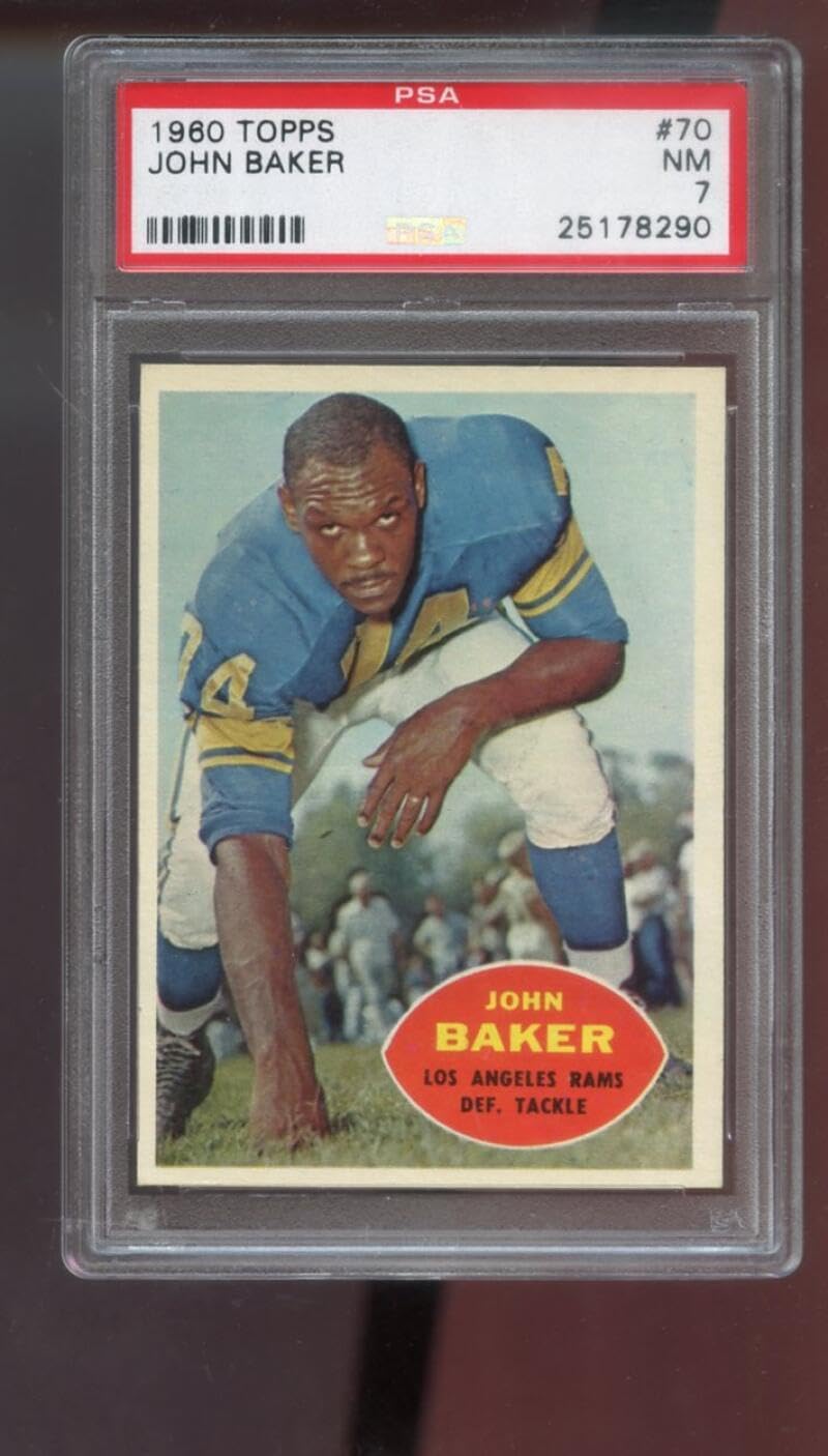 1960 Topps #70 John Baker PSA 7 Graded Football Card Los Angeles Rams