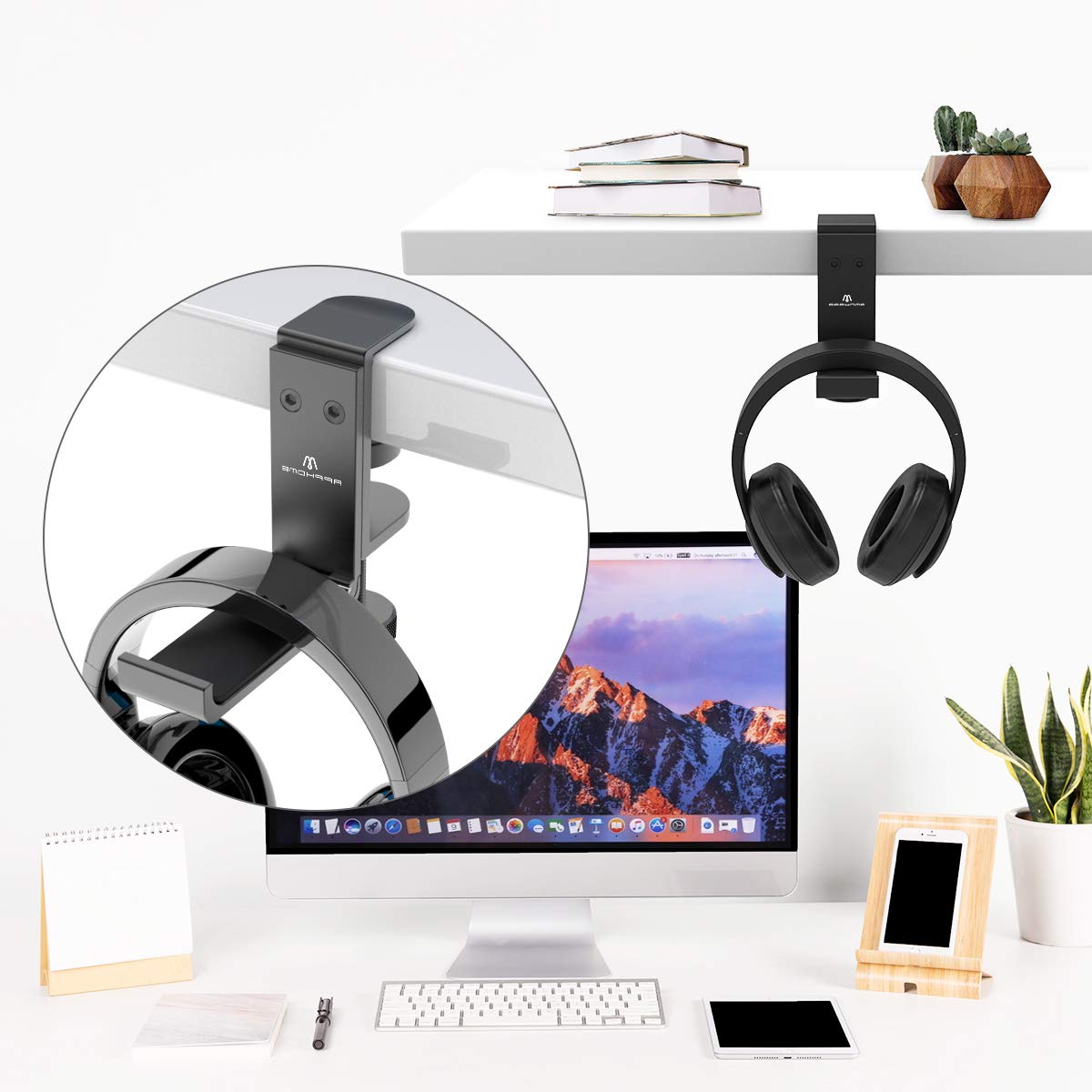 Support Casque Sous Bureau - Crochet En Alliage D'aluminium - Pour Ranger Casque Audio - Neuf