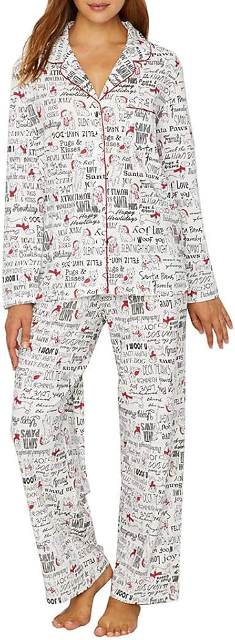 Karen Neuburger Women's Pajama Long Sleeve Animal Print Girlfriend Pj Set  at Amazon Women's Clothing store