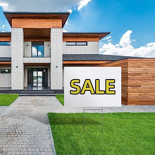 Ohiyoo 12 Pack Blank Yard Signs With Stakes, 17 X 12 In Diy Blank Lawn Signs Custom Yard Signs With Stakes, White Corrugated Plastic Yard Signs For Party Decorations Picket Sign Kit (White) #TOP6