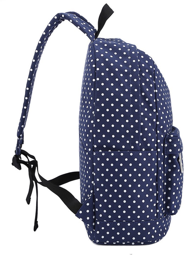Amazon.co.jp: 水玉 ドット柄 リュック 紺 バックパック