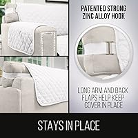 Vista 4 de Sofa Shield - Funda para sofá con correa patentada, protector de cojines, funda reversible resistente a manchas y desgarros de perros, diseño