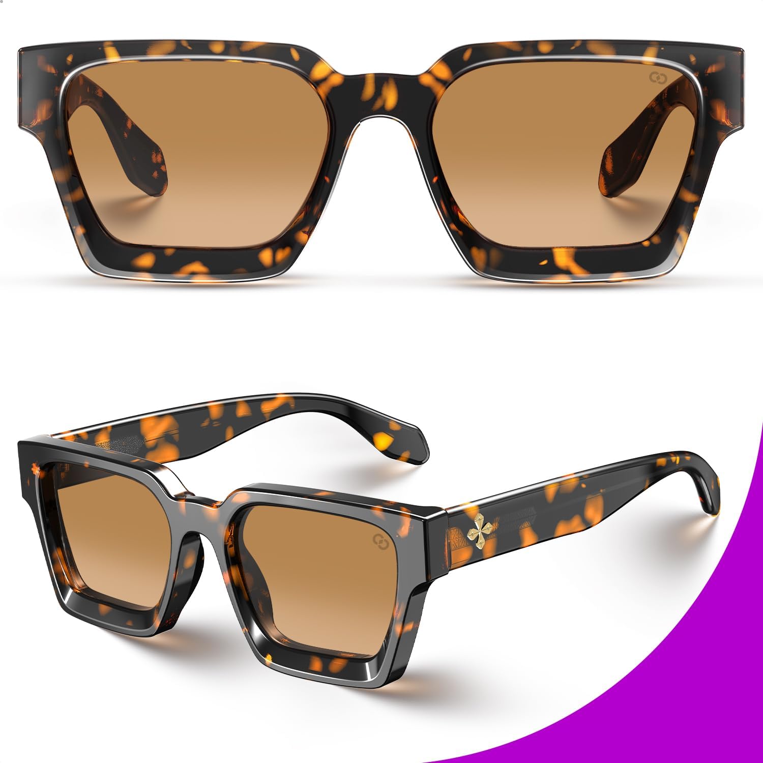 VISOONE Fashion 100% UV400 Protection Rectangle TR90 Y2K Sunglasses Accessories for Women Men RIVER - Image 6