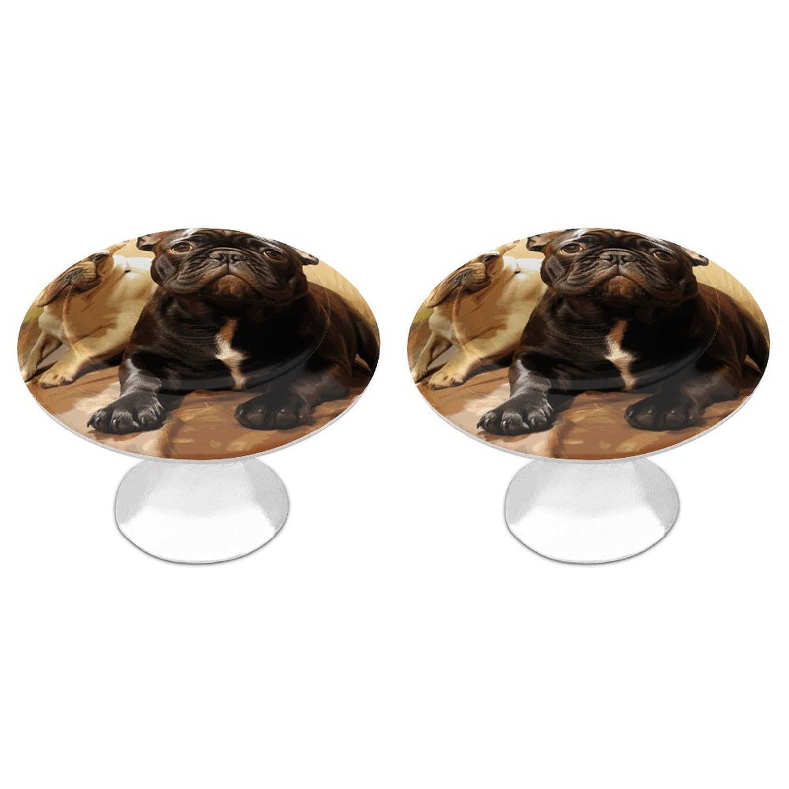 Btcowzrv Style Cute French Bulldog Graphics 2 Pack Cabinet Knobs Drawer Pulls
