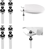 Vista 8 de Tornillos universales de latón macizo para asiento de inodoro, 2 piezas de pernos de metal para asiento de inodoro, repuesto de tornillo