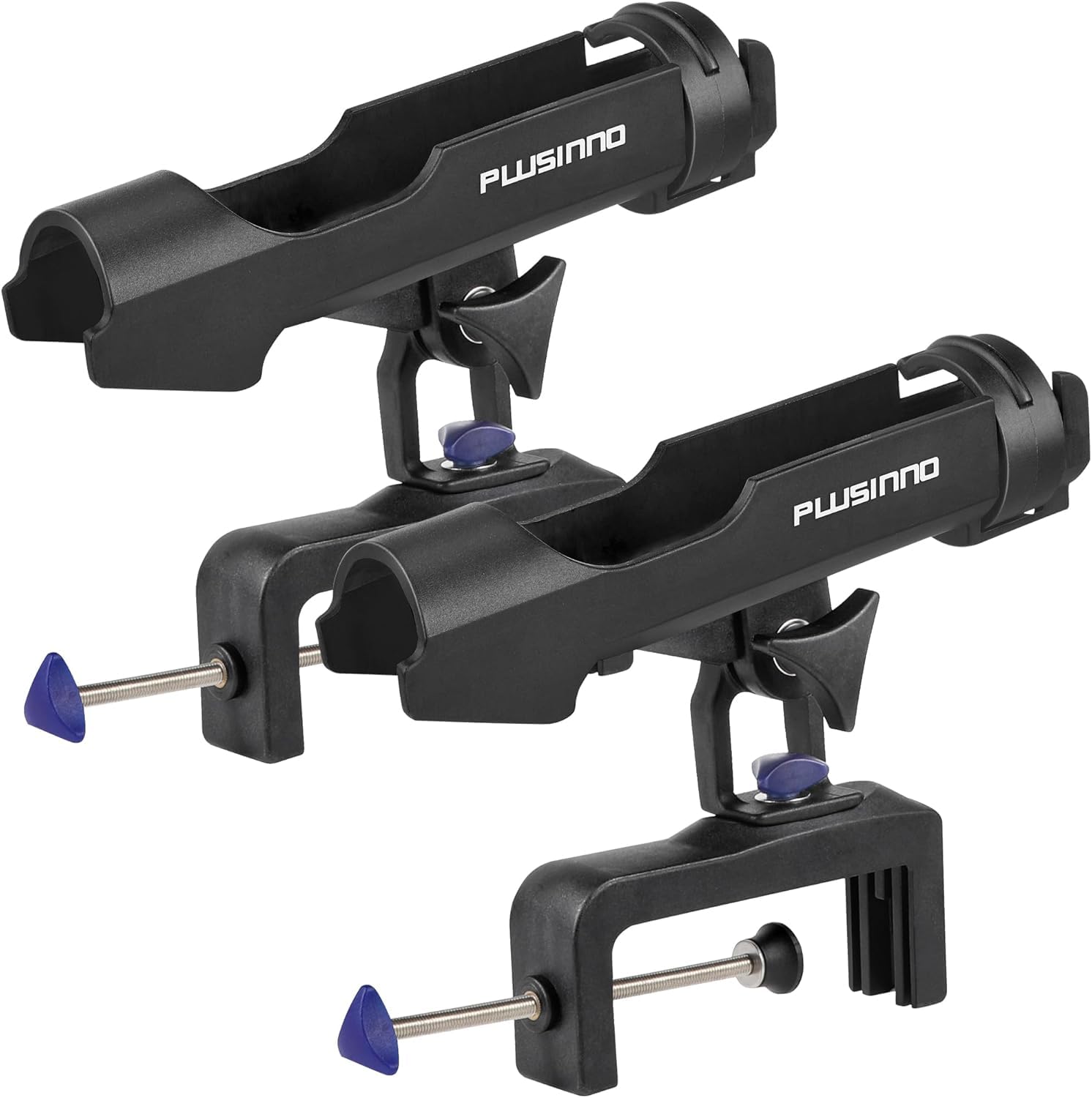 PLUSINNO Angelrutenhalter für Boote, Angelausrüstung mit vergrößertem Clip, innovatives Design in Doppel-V-Form, geeignet zum Angeln auf Rundrohr-/Vierkantrohrbooten, Angelgeschenk für Herren