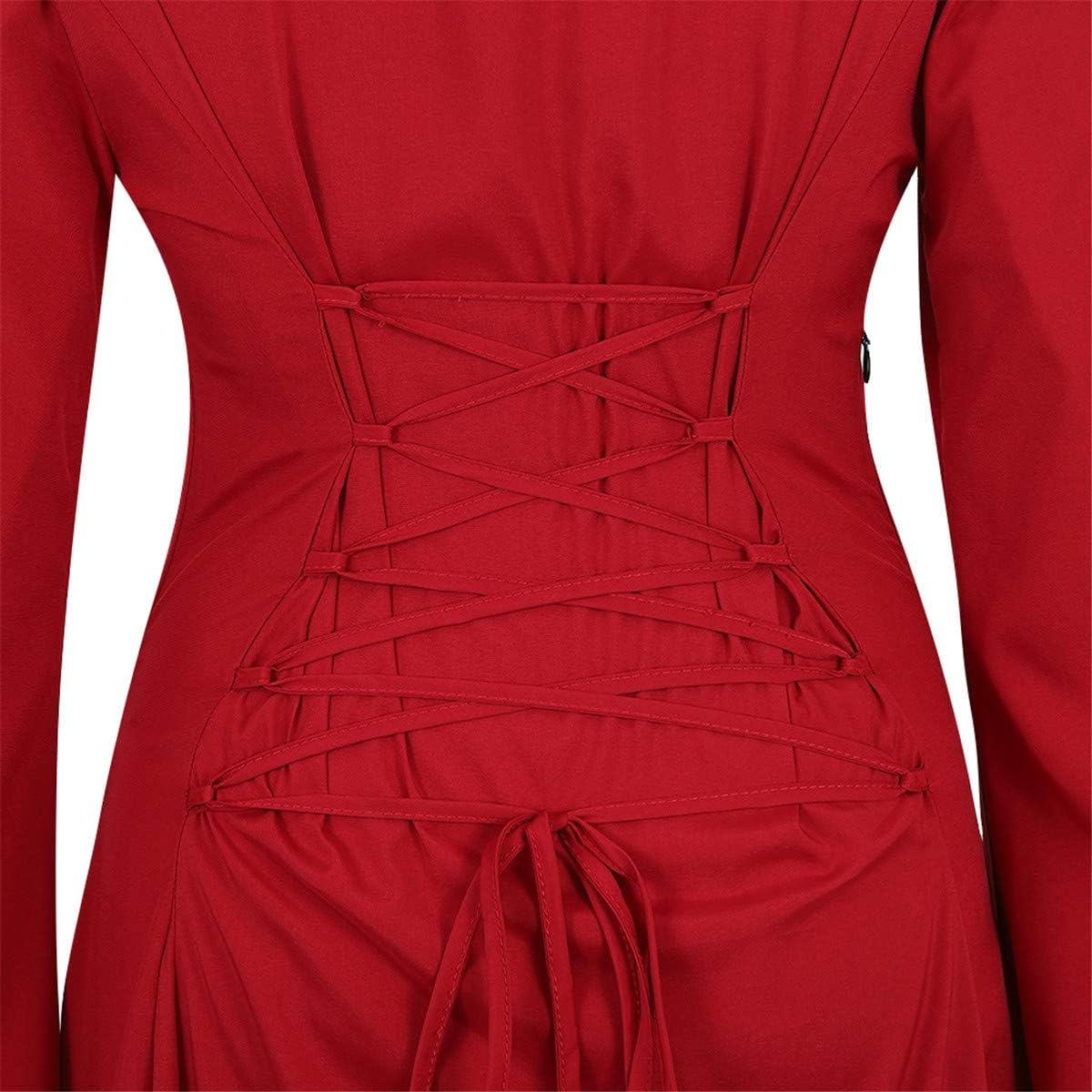 Lehauya Womens Renaissance Costumes Medieval Irish Dress Victorian Retro Gown Cosplay Long Dress - Image 6