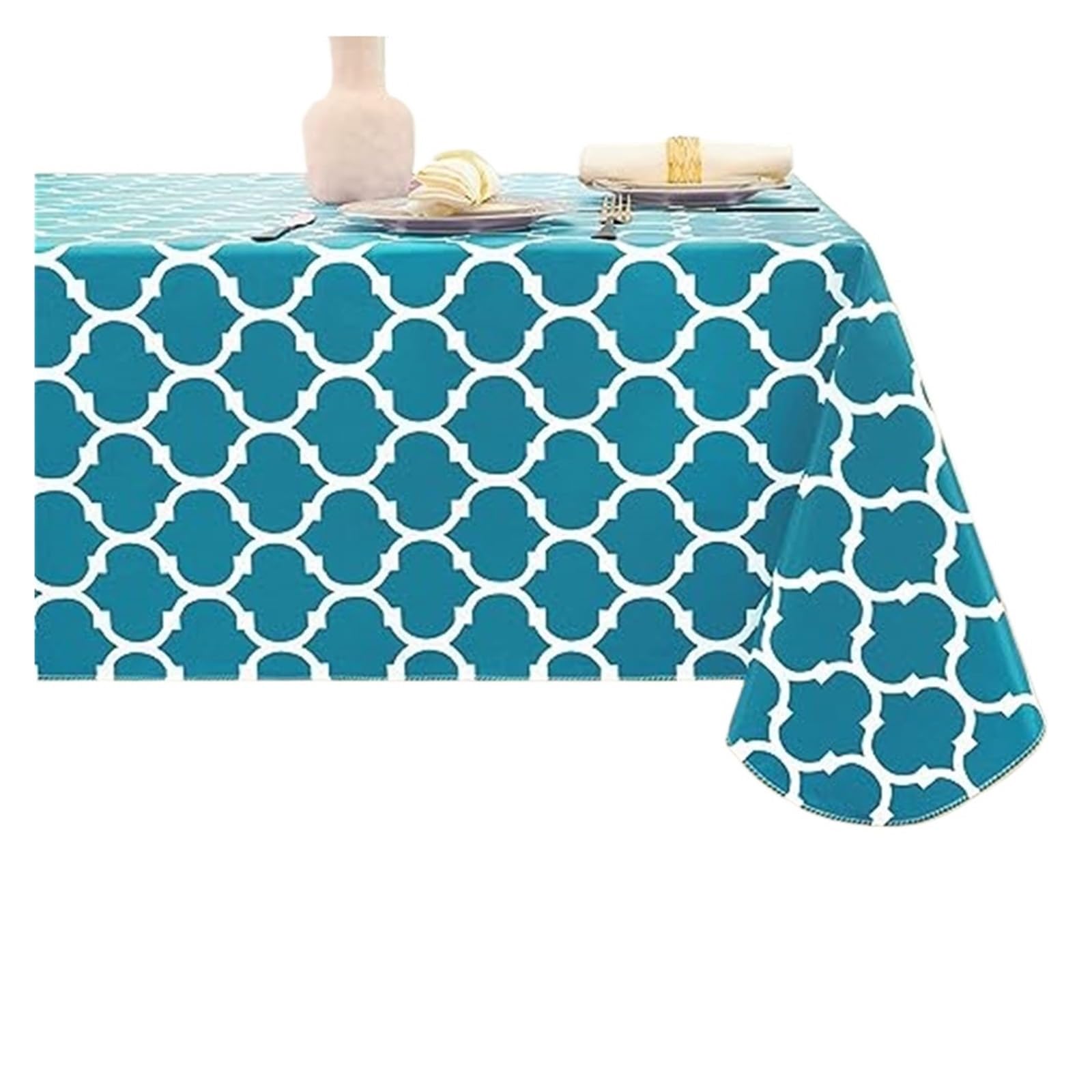 LUYSGBXR Waterproof Tablecloth House Table Cover Rectangular Tablecloths Waterproof Mat For Coffee Tables Decor Dining Cloth(Blue-green,(152x213cm) Rectangle)