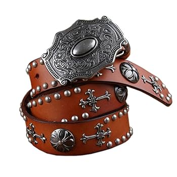 Amazon.co.jp: スタッズベルト メンズ 革 スタッズ ベルト レザー