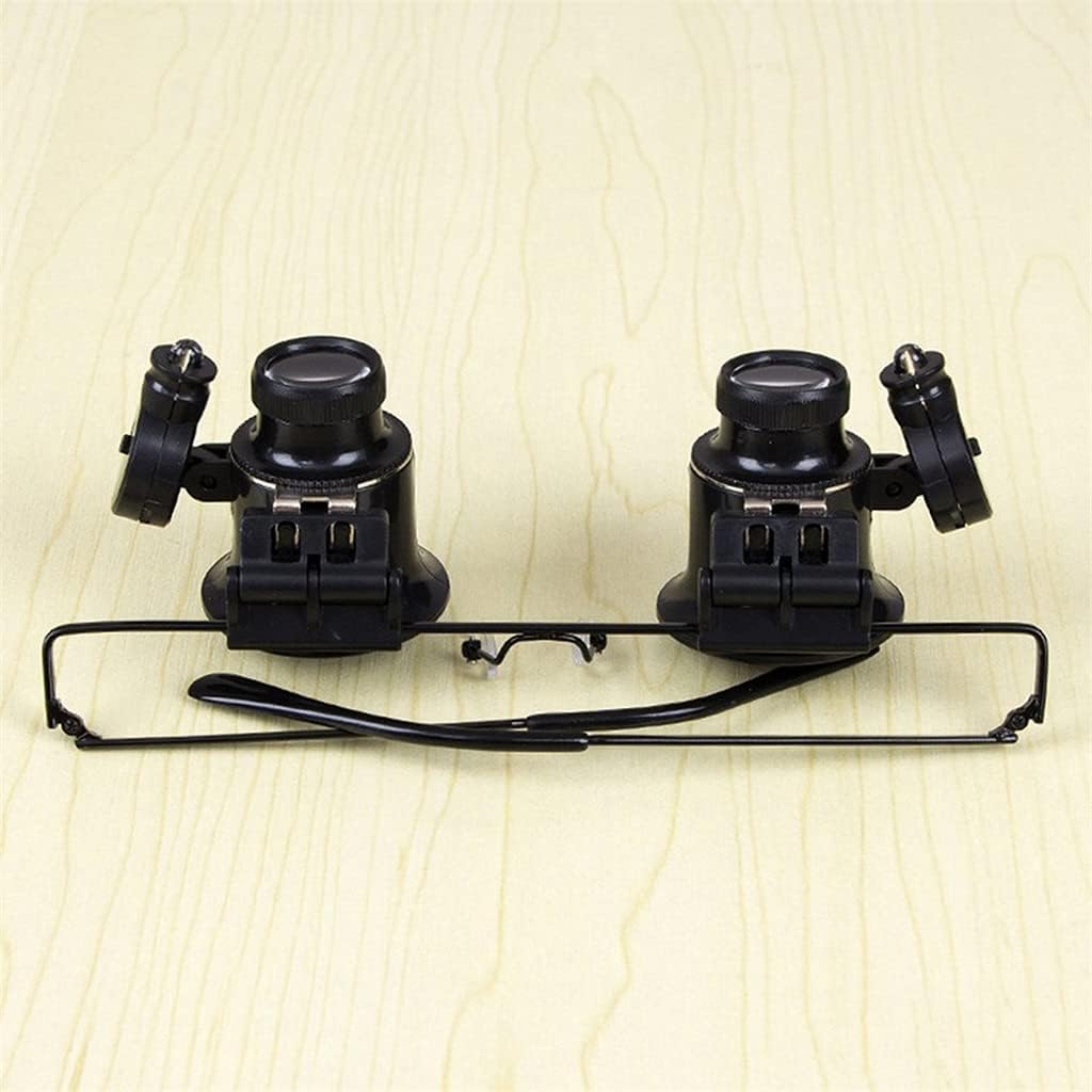 Magnifying Glass with Led Lights Glasses Magnifier for Watch Repair Binocular Loupe Jewelry Tool