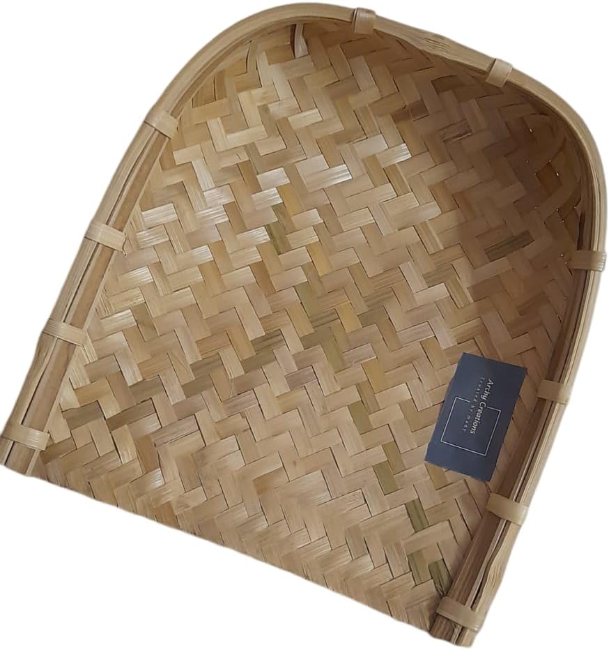 Bamboo Chhath Puja Dustpan Scoop, 16 Inches, Beige, 1 Count