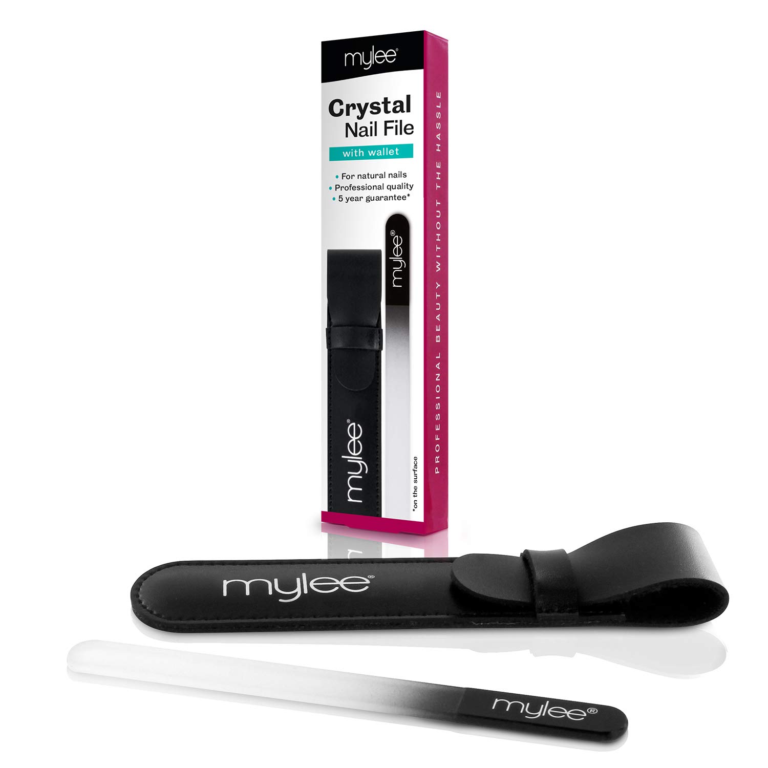 Lime à Ongles en Cristal Mylee avec Etui - Manucure Professionnelle Hygiénique et de Longue Durée avec 5 ans de Garantie, pour Usage Personnel ou en Salon.