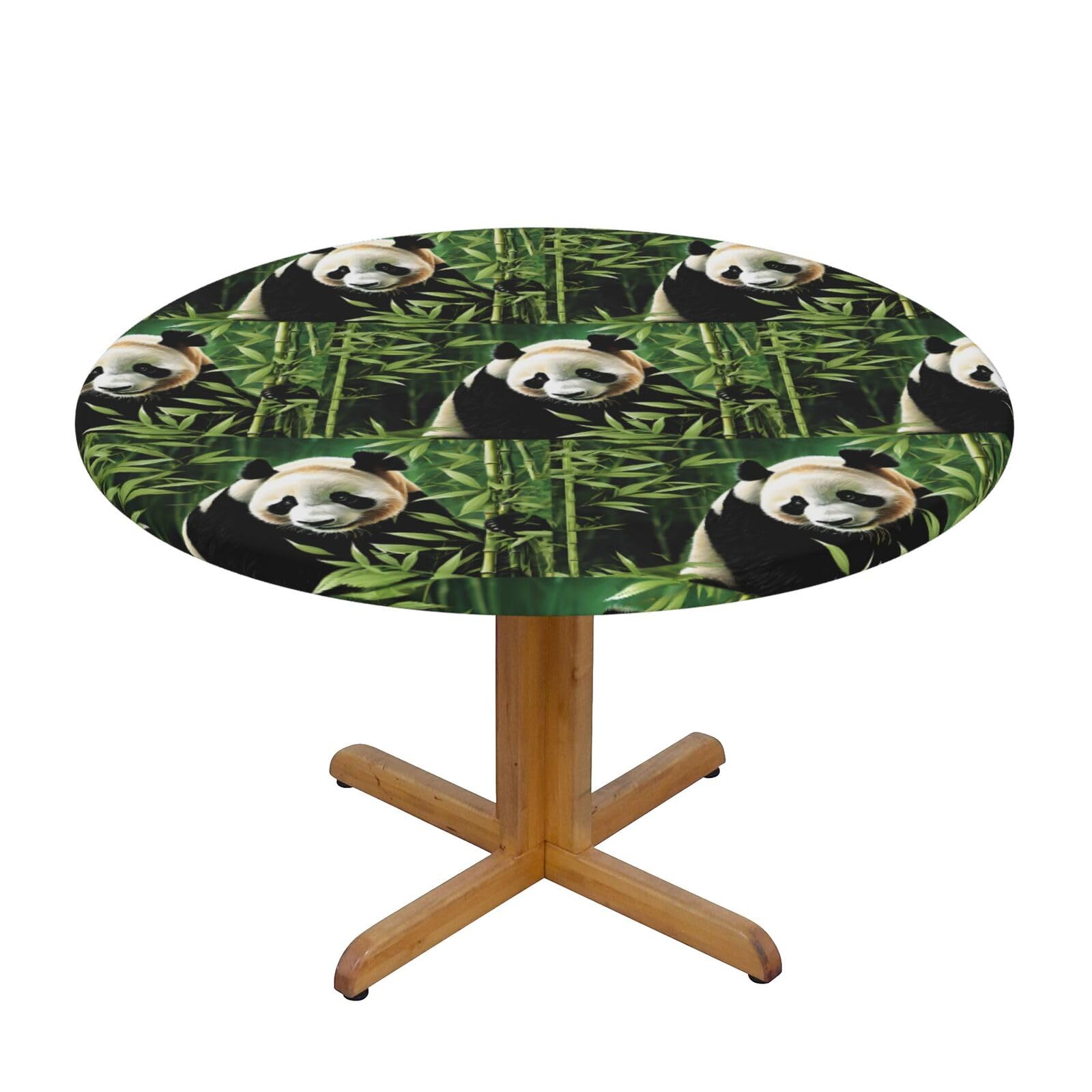 Nappe ronde ajustée panda M pour table de jardin imperméable et élastique
