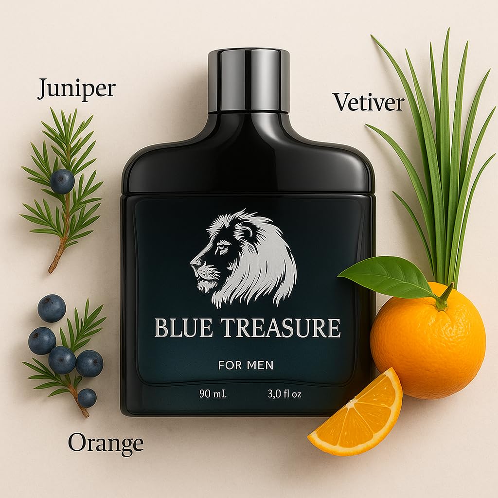 Men's Cologne, Eau de Parfum, Juniper Vetiver Orange Scent Perfume for Men, 90 mL, 3.0 fl oz - Image 2