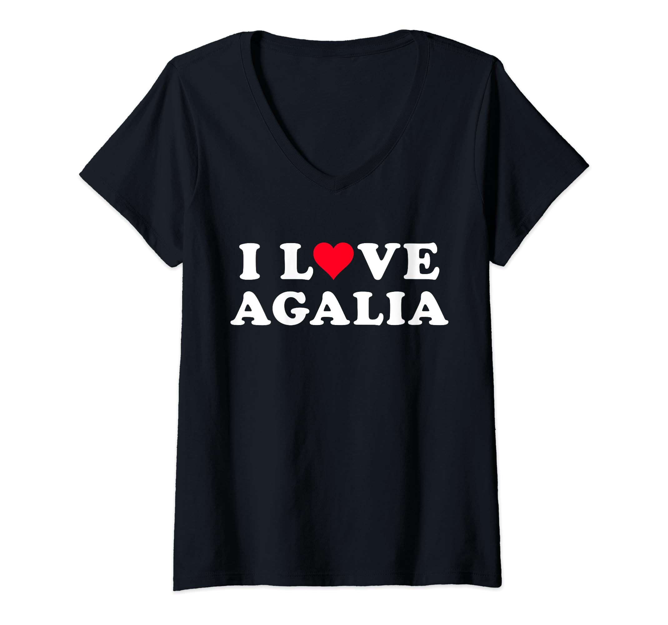 Womens I Love Agalia Matching Girlfriend & Boyfriend Agalia Name V-Neck T-Shirt