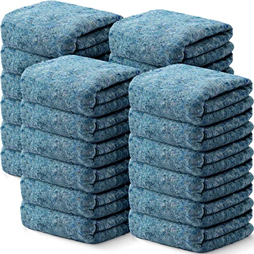 Newwiee 24 Pieces Moving Blankets Bulk 70'' X 78'' Furniture Blankets Packing Shipping Blankets 35 Lb/Dz Weight Textile Furniture Pad For Protecting Furniture And Shipping Supplies, Blue #TOP21