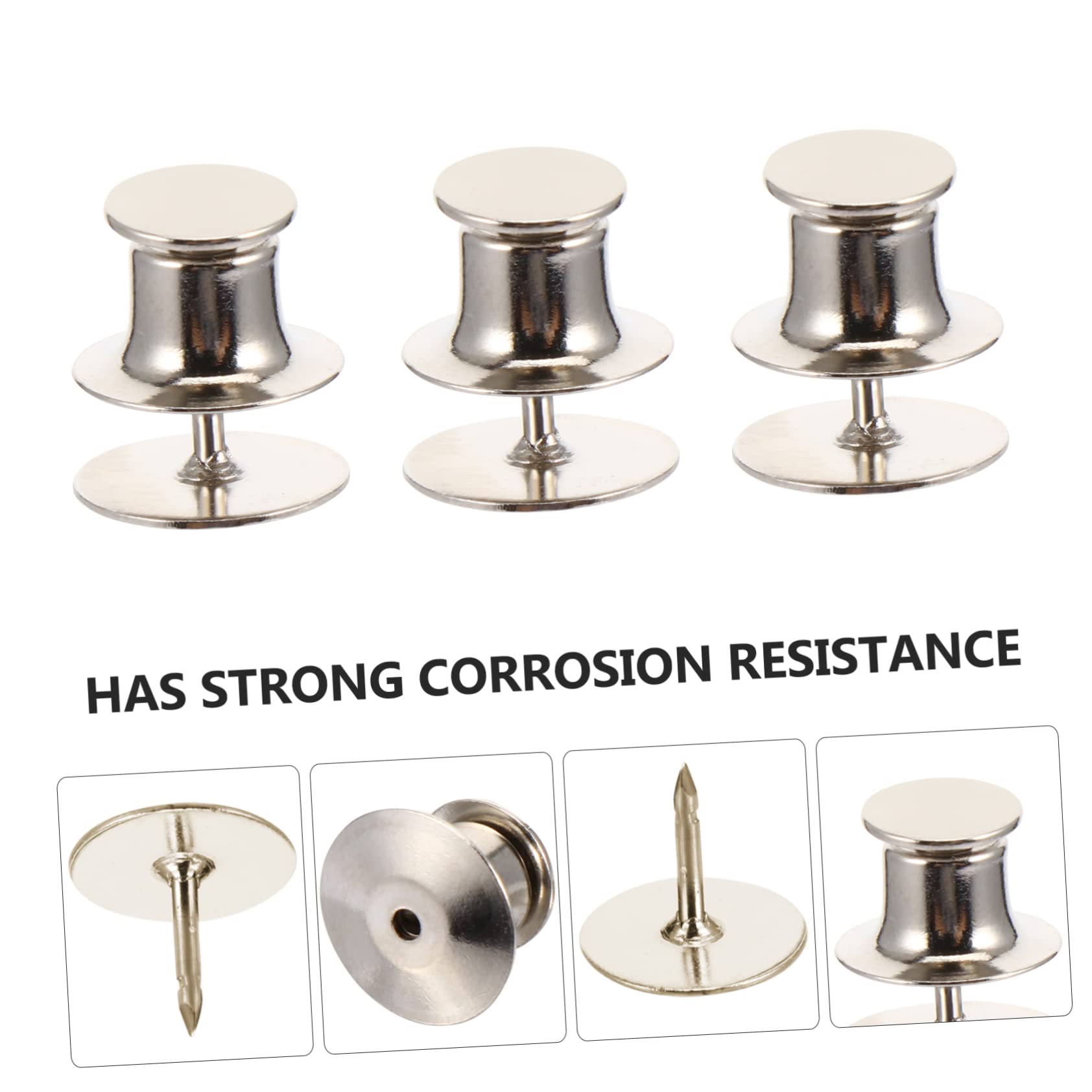 Veemoon Flat Top Buckle Pin Clasp 50 Sets Tie Tacks Pin Backs (Nickel Base 10mm) Sturdy Craft Supplies