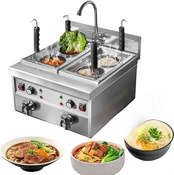 Amazon | WXQ電気式ゆで麺器 二槽式2/4穴 業務用110V 麺茹で器