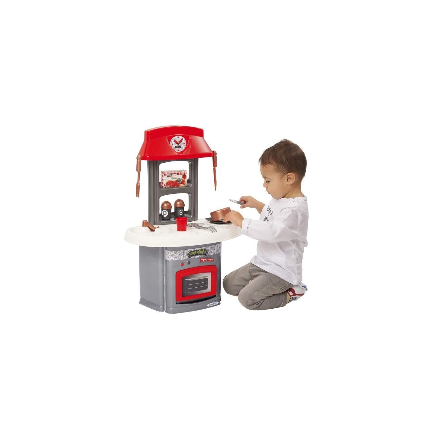 Ecoiffier 100% Chef Cucina Italiana, 13 Accessori, + 18 Mesi, 7600001697