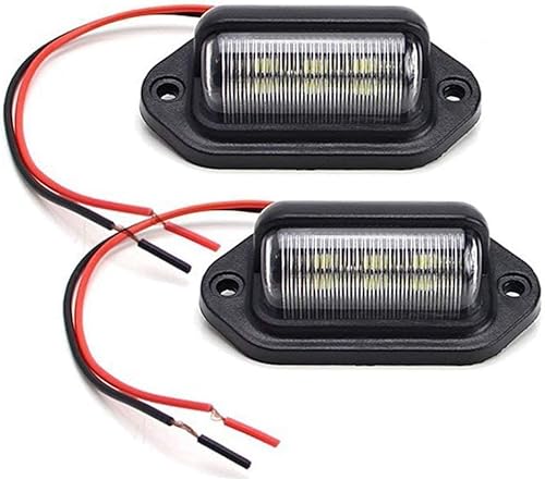 JEDEW Luz de matrícula paquete de 2 lámpara de matrícula LED de 12 V 6-SMD para camión SUV remolque camioneta luces de cortesía cúpulacarga