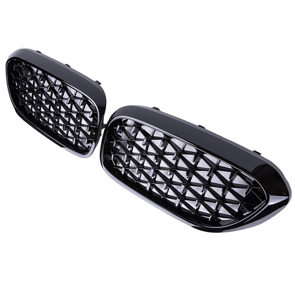 2 szt. Przedni grill samochodowy kratka zderzaka, dla BMW, serii 5 G30 G31 G38 2018 2019 2020 chromowane diamentowe grille wyścigowe styl Meteor