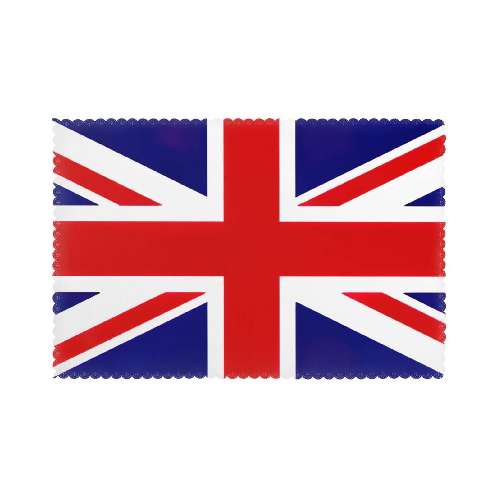 UK Flag Print Placemats for Dining Table Set of 6 12x18 Inch Table Mats for Party Kitchen Dining.