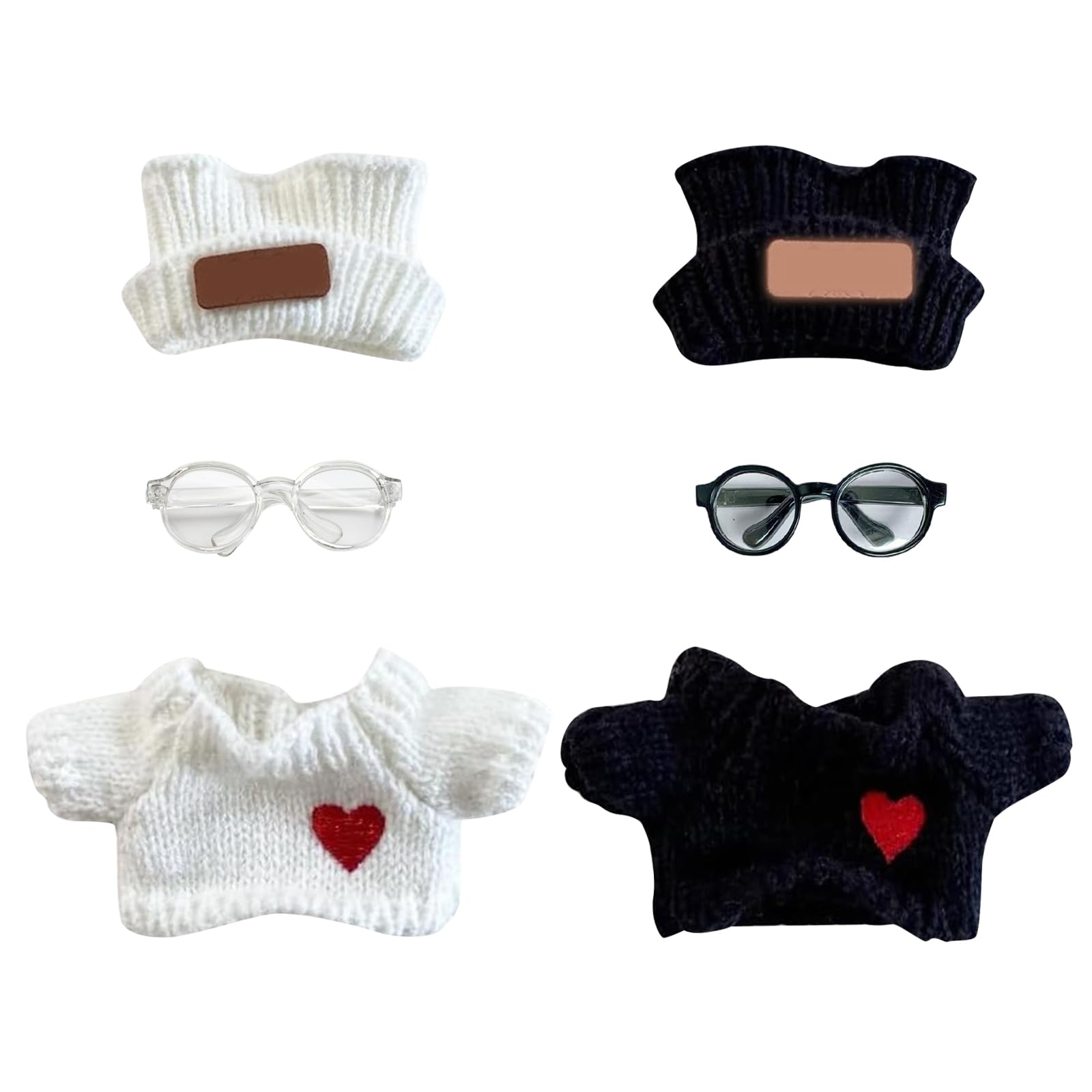 DAVBNM 2 SET Doll Clothes for 17cm Plush Dolls, Style Cute Plush Outfit, Cute Dolls Accessories