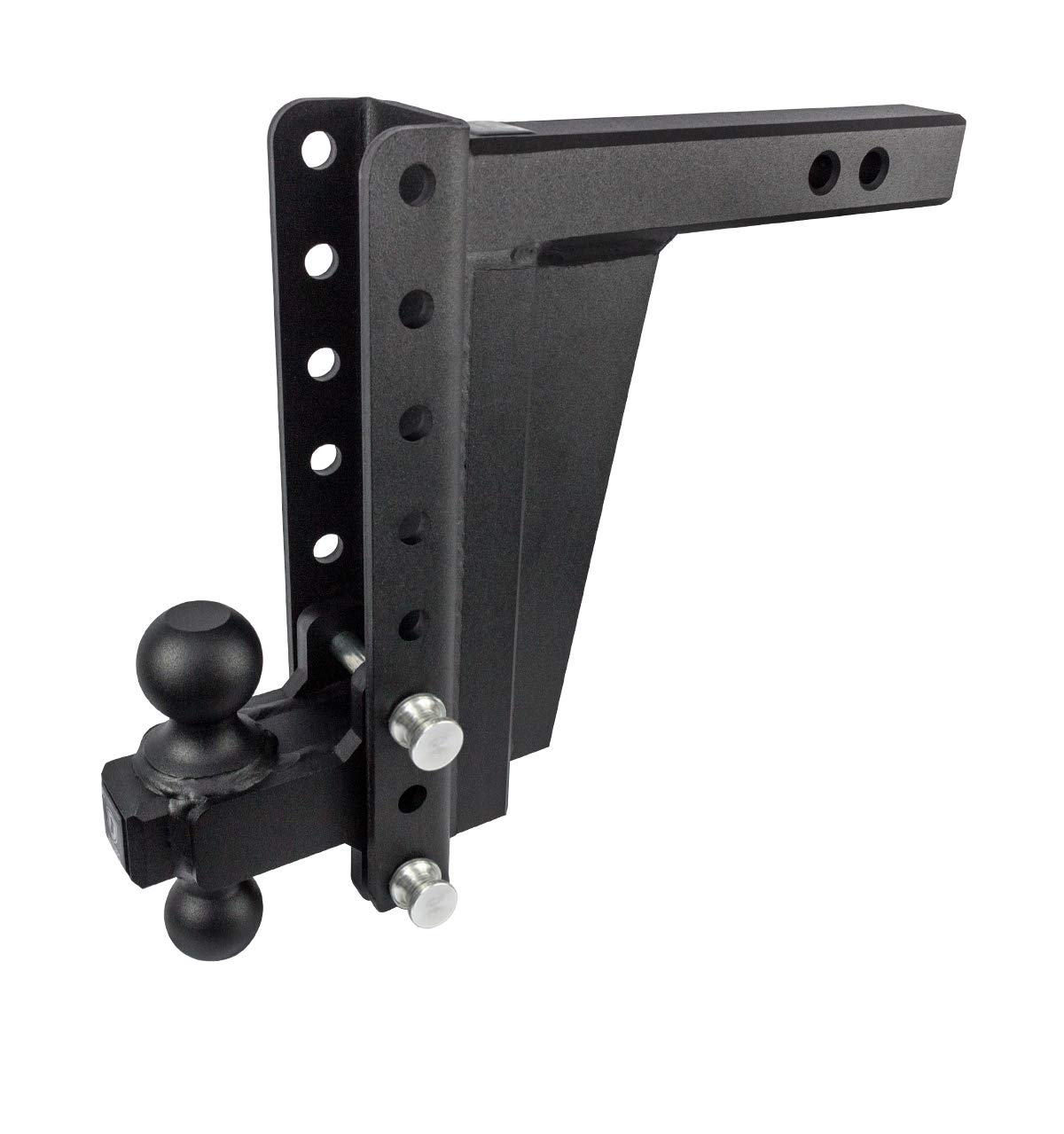 - BulletProof Hitches - 2.0" Adjustable Extreme Duty Trailer Hitch (30,000 lb. Rating) - 10" Drop/Rise with 2" and 2 5/16" Dual Ball - Powder Coat, Solid Steel, Corrosion-Resistant