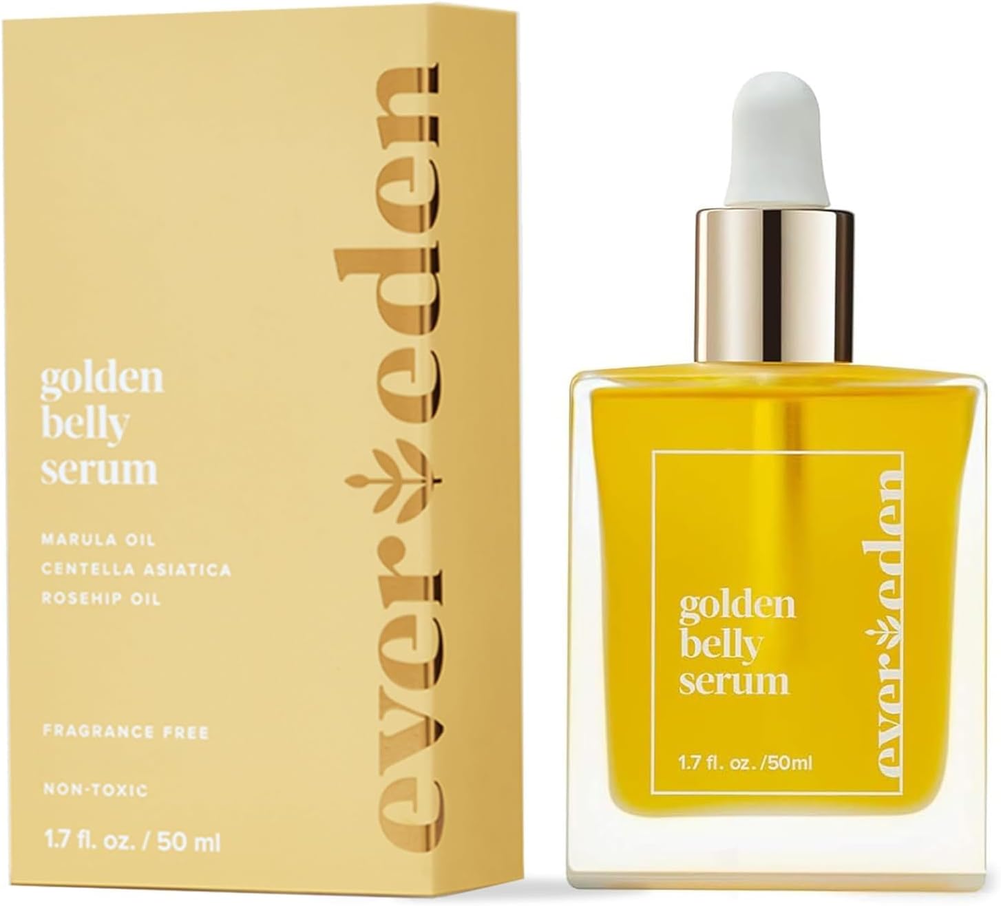 Golden Belly Serum, 1.7 fl oz. | Clean & Vegan Women's Belly Oil for Pregnancy and Postpartum | Clean Maternity Skincare | Non-Toxic Stretch Mark Oil