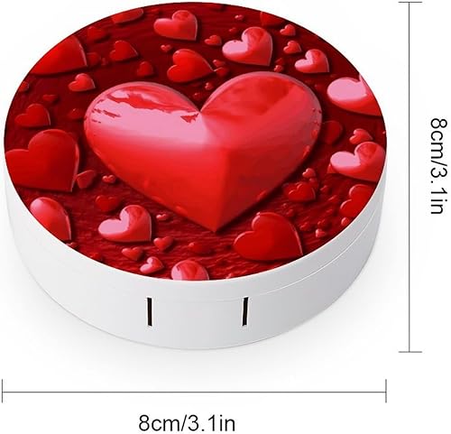 Miniatura 2 de Estuche para lentes de contacto Viaje Corazones Rojos Impresión Caja de Contacto con Solución Espejo Aplicador de Botella Kit de Herramientas de