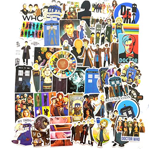 Doctor Who Theme Stickers for Water Bottle Laptop Vinyl Stickers Computer Car Helmet Skateboard Luggage Bike Bumper Graffiti Waterproof Decals 50Pcs