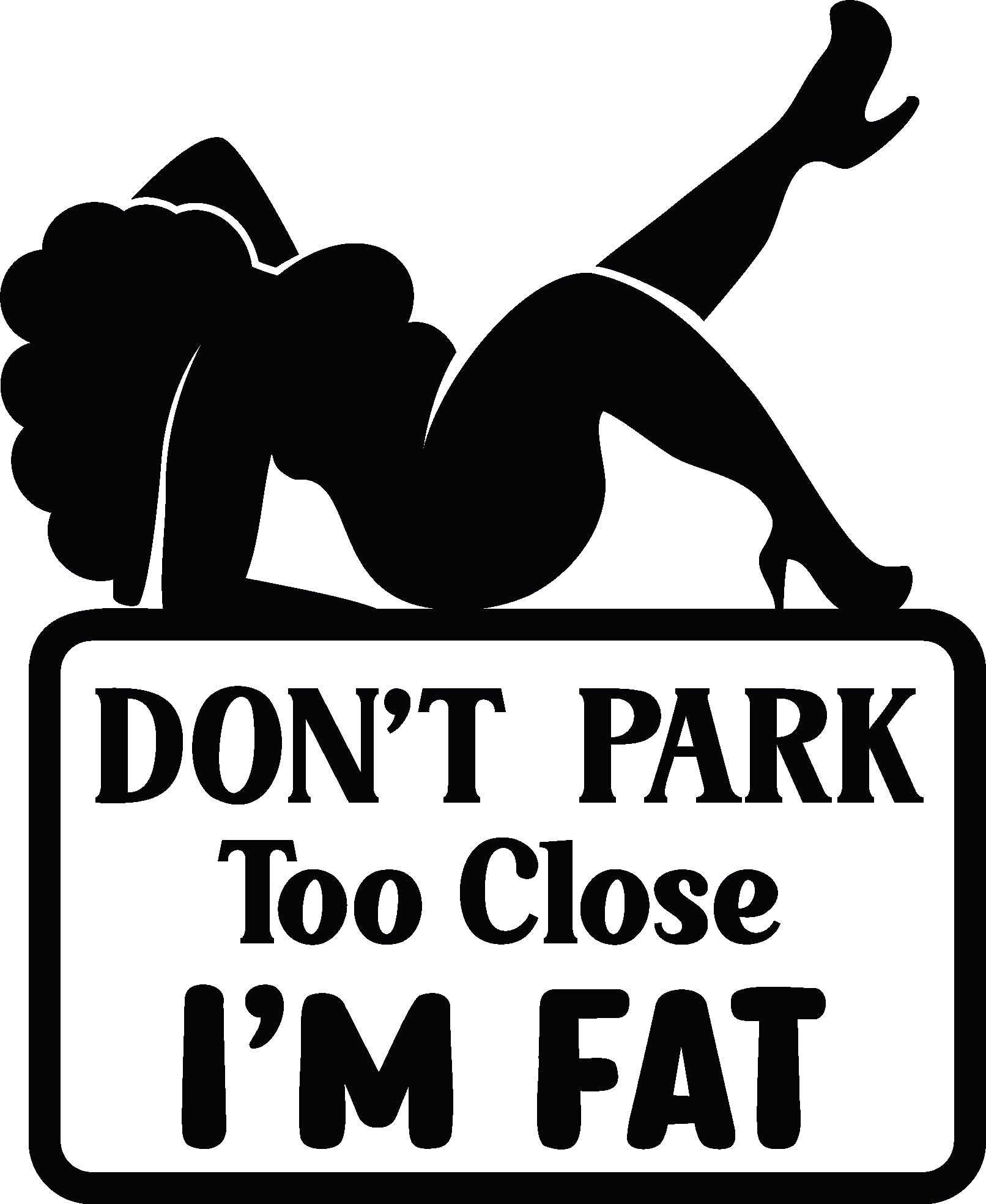 Hatcherabilia Black Don't Park Too Close Funny Car Bumper Sticker - Funny Car Accessories - Cute - Window - Van - Caravan - Motorhome - Campervan (Black)
