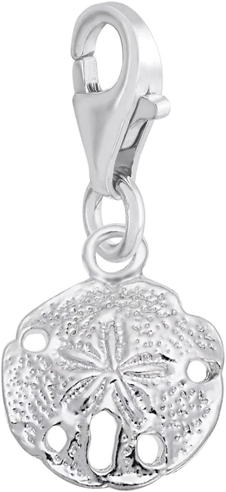 Sand Dollar Charm with Lobster Claw Clasp, Charms for Bracelets and Necklaces