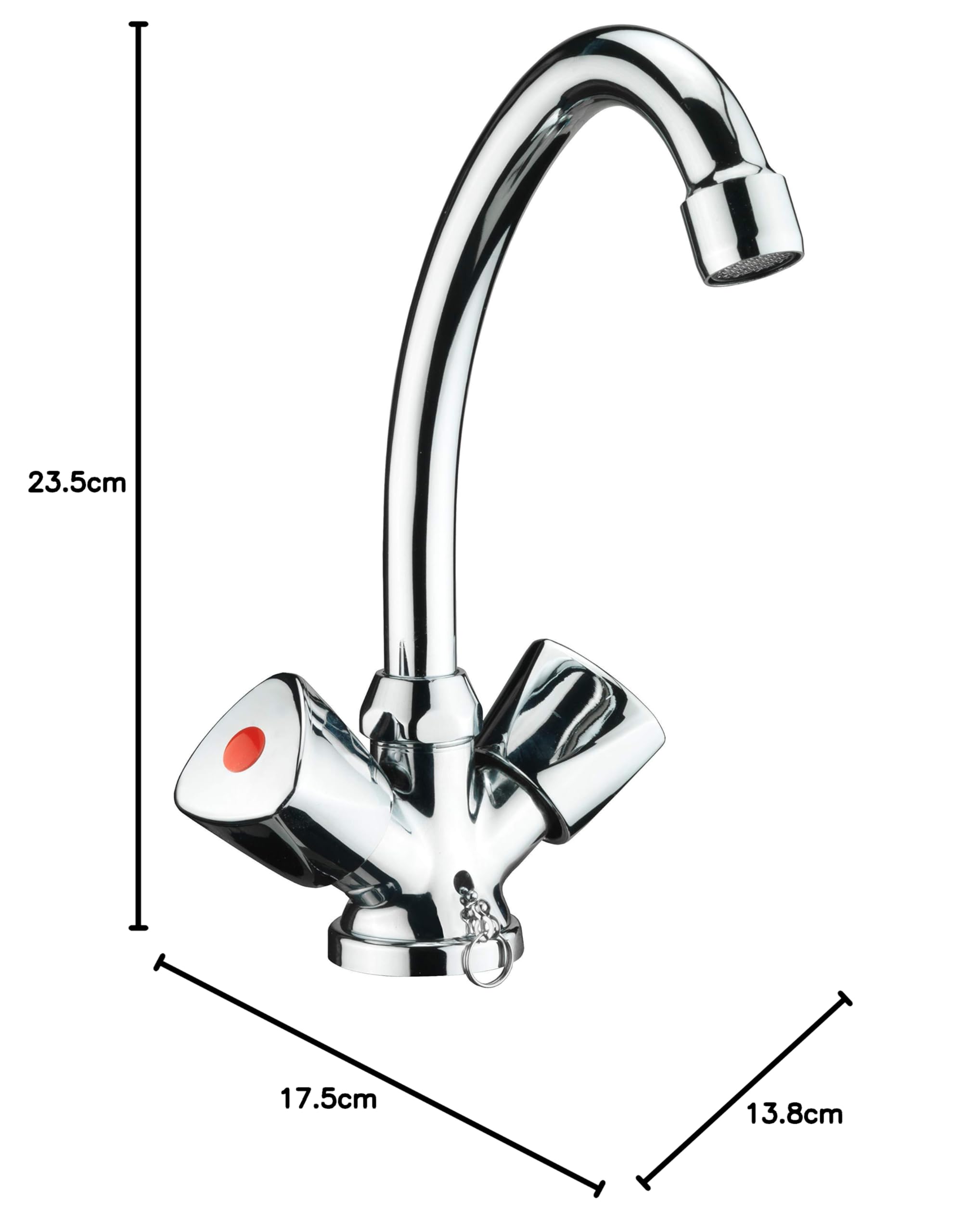Cornat Waschtischarmatur "Lisa" – Wasserhahn fürs Bad – verchromt – Ansicht 6